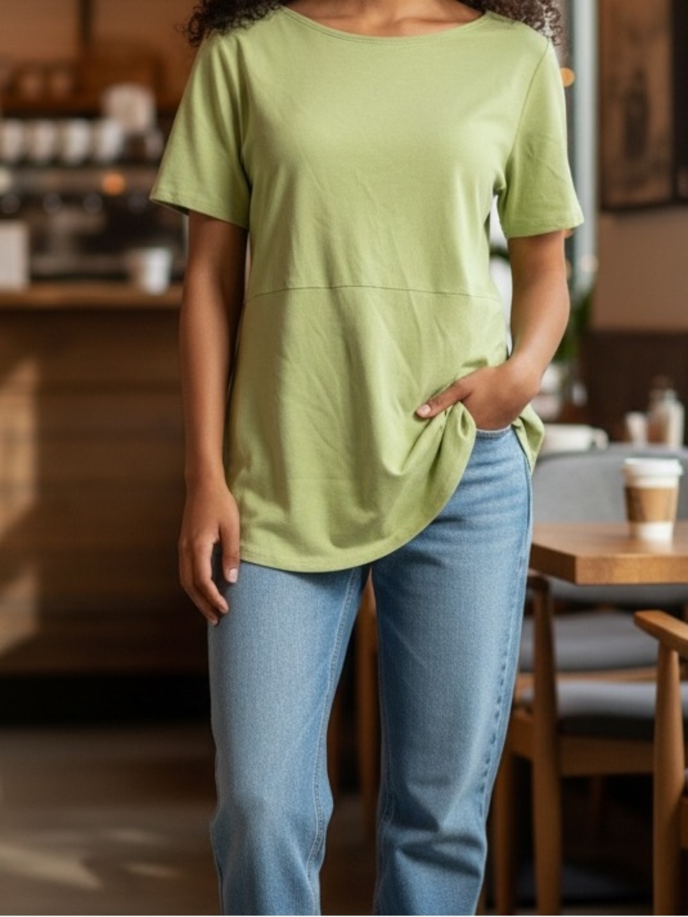J Jill Pima shirt tail tee, Medium